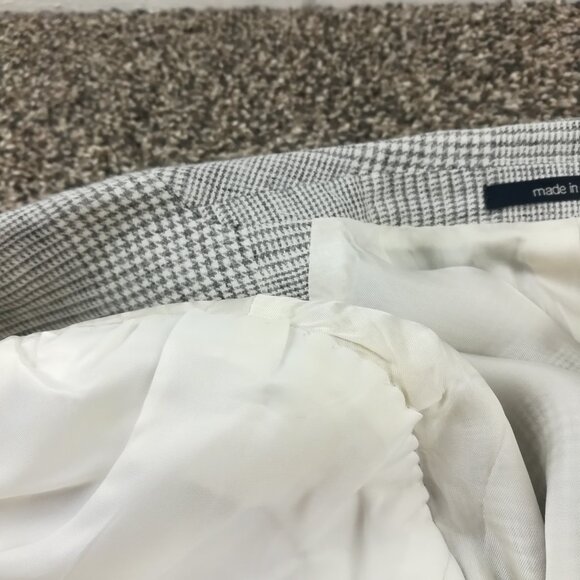 SuitSupply Sport Coat Blazer 36S Solbiati 100% Linen Glen Plaid Gray - Picture 9 of 15